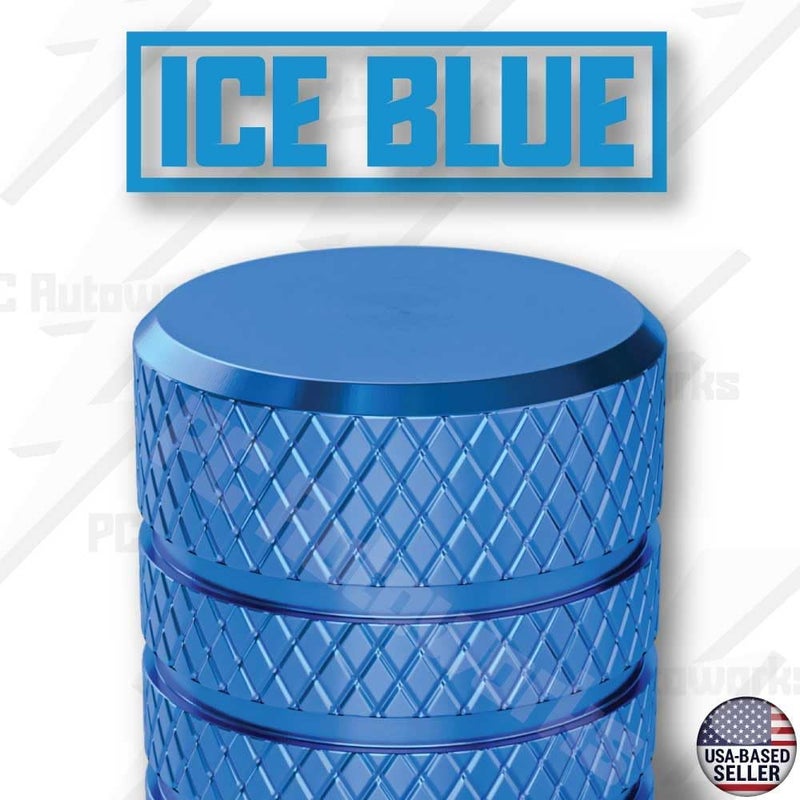 PC Autoworks Aluminum Tire Valve Stem Caps – Anti-Rust, Premium Anodized Aluminum, Corrosion-Resistant, Easy Install, Universal Fit for Car, Truck, Bike, SUV – 1 Pack/Set of 4 (ICE Blue) - Image 4